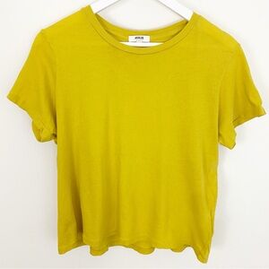 Agolde size M Citrine Yellow/ Green Short Sleeve Tee 100% Cotton